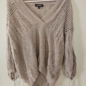 Express brand, size small, v-neck open weave sweater.